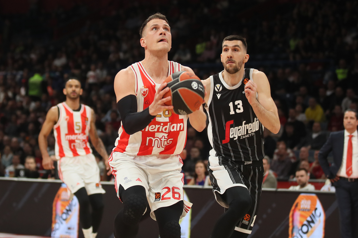 kosarkas Crvene Zvezde na utakmici Evrolige protiv Virtusa u hali Beogradska Stark Arena, Beograd 22.03.2024. godine Foto: Ivica Veselinov / MN PRESS KOSARKA, BASKETBALL, EVROLIGA, EUROLEAGUE, CRVENA ZVEZDA, VIRTUS