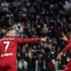Atalanta's Teun Koopmeiners celebrates after scoring the first goal of the match, during the Italian Serie A soccer match between Juventus and Atalanta at the Allianz Stadium in Turin, Italy, Sunday, March 10, 2024. (Marco Alpozzi/LaPresse via AP)