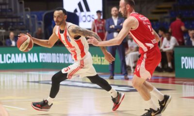 kosarkas Crvene zvezde na utakmici Jadranske ABA lige protiv SC Derbija u hali Aleksandar Nikolic Pionir, Beograd 01.04.2024. godine Foto: Marko Metlas Kosarka, SC Derbi, Jadranska ABA liga, Crvena zvezda