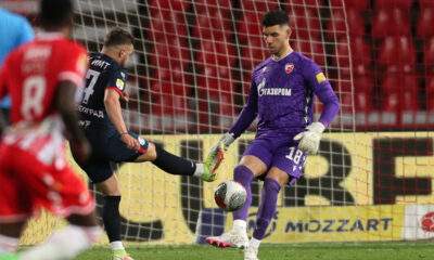 fudbaler Crvene zvezde na utakmici Superlige Prvenstva Srbije protiv IMT na stadionu Rajka Mitica, Beograd, 03.04.2024. godine Foto: Marko Metlas Fudbal, Crvena zvezda, Superliga Prvenstvo Srbije, IMT