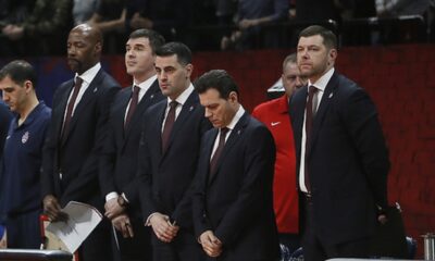 Kosarkasi CSKA Moskva na utakmici Evrolige protiv Crvene zvezde u hali Stark Beogradska arena, Beograd 21.2.2020. godine Foto: Ivica Veselinov Kosarka, Crvena zvezda, Evroliga, Cska Moskva