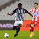 MACKY BAGNACK Maki Banjak, fudbaler Partizana, na prvenstvenoj utakmici protiv Crvene zvezde, i DIEGO FALCINELLI Dijego Falcineli, na stadionu JNA. Beograd, 18.10.2020. foto: Nebojsa Parausic Fudbal, 163. derbi, Partizan, Crvena zvezda