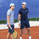 MIOMIR KECMANOVIC i DUSAN LAJOVIC, teniseri Srbije, u dubl mecu na ATP turniru Serbia Open, na terenima SC MGM. Beograd, 21.04.2021. foto: Nebojsa Parausic