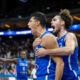 SIMONE FONTECCHIO Simone Fontekio i ALESSANDRO PAJOLA Alesandro Pajola radost kosarkasa reprezentacije Italije na utakmici FIBA Evropskog prvenstva protiv Srbije u Mercedes Benc areni, Berlin 11.09.2022. godine Foto: TW/ MN PRESS Kosarka, Srbija, FIBA Evropsko prvenstvo, Italija