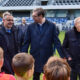 BRANISLAV NEDIMOVIC potpredsednik FSS, ALEKSANDAR VUCIC predsednik Srbije, DRAGAN DZAJIC predsednik FSS, Otvaranje stadiona Lagator, Loznica, 18.11.2023. godine Foto: MN PRESS Fudbal, Lagator, Loznica