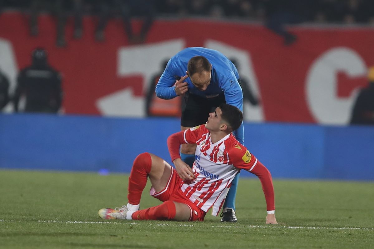 KOSTA NEDELJKOVIC fudbaler Crvene zvezde, na prvenstvenoj utakmici protiv Partizana, na stadionu JNA. Beograd, 20.12.2023. foto: MN Press / Ivica Veselinov Fudbal, 171. derbi, Partizan, Crvena zvezda,