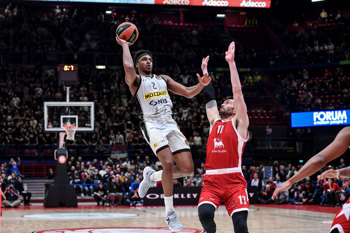 ZACHARY ZACH VINCENT LeDAY Zek Ledej, kosarkas Partizana, na utakmici Evrolige protiv Armanija, u hali Mediolanum Forum. Milano, 08.03.2024. foto: MN Press / cd Kosarka, Euroleague, Armani, Partizan