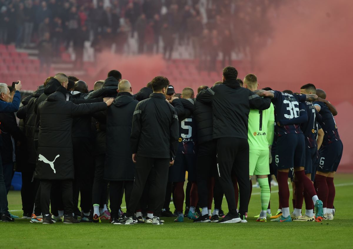 , fudbaler Partizana, na utakmici polufinala kupa protiv Crvene zvezde, na stadionu Rajko Mitic. Beograd, 24.04.2024. foto: Nebojsa Parausic Fudbal, Crvena zvezda, Partizan