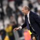 Juventus' head coach Massimiliano Allegri reacts during the Serie A soccer match between Juventus FC and Fiorentina at the Juventus stadium in Turin, Italy, Sunday April 7, 2024. (Fabio Ferrari/LaPresse via AP)