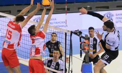 odbojkas Crvene zvezde na utakmici finala plej ofa Prvenstva Srbije protiv Partizana u hali Banjica, Beograd 14.04.2024. godine Foto: VM / MN PRESS PHOTO Odbojka, Partizan, Finale plej ofa, Prvenstvo Srbije, Crvena zvezda