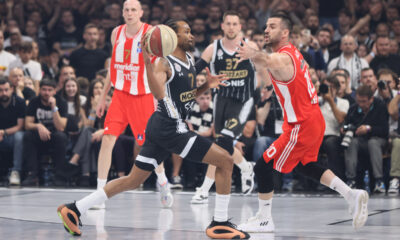 kosarkas Partizana na utakmici finala plej ofa ABA lige protiv Crvene zvezde u hali Beogradska arena, Beograd 19.05.2024. godine Foto: Marko Metlas Kosarka, Aba liga, Partizan, Crvena zvezda, Plej of