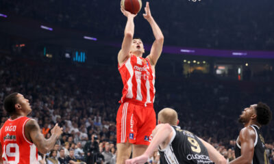 kosarkas Partizana na utakmici finala plej ofa ABA lige protiv Crvene zvezde u hali Beogradska arena, Beograd 19.05.2024. godine Foto: Marko Metlas Kosarka, Aba liga, Partizan, Crvena zvezda, Plej of