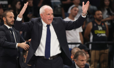 trener Partizana na utakmici polufinala plej ofa ABA lige protiv Buducnosti u hali Beogradska arena, Beograd 10.05.2024. godine Foto: Marko Metlas Kosarka, ABA liga, Partizan, Buducnost, Plej of, Polufinale