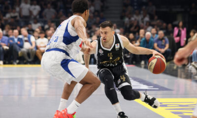 kosarkas Partizana na utakmici polufinala plej ofa ABA lige protiv Buducnosti u hali Beogradska arena, Beograd 10.05.2024. godine Foto: Marko Metlas Kosarka, ABA liga, Partizan, Buducnost, Plej of, Polufinale