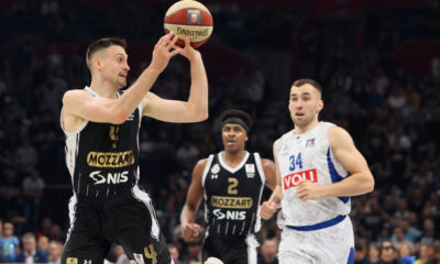 kosarkas Partizana na utakmici polufinala plej ofa ABA lige protiv Buducnosti u hali Beogradska arena, Beograd 10.05.2024. godine Foto: Marko Metlas Kosarka, ABA liga, Partizan, Buducnost, Plej of, Polufinale