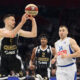 kosarkas Partizana na utakmici polufinala plej ofa ABA lige protiv Buducnosti u hali Beogradska arena, Beograd 10.05.2024. godine Foto: Marko Metlas Kosarka, ABA liga, Partizan, Buducnost, Plej of, Polufinale