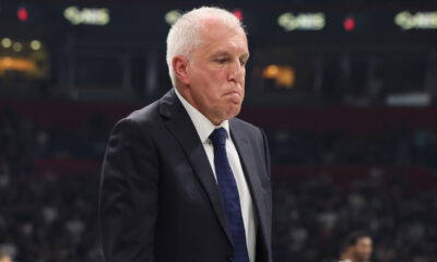 trener Partizana na utakmici polufinala plej ofa ABA lige protiv Buducnosti u hali Beogradska arena, Beograd 10.05.2024. godine Foto: Marko Metlas Kosarka, ABA liga, Partizan, Buducnost, Plej of, Polufinale