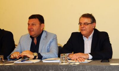 Skupstina Jadranske ABA lige, u hotelu Crowne Plaza. DRAGAN BOKAN, predsednik ABA, NEBOJSA COVIC, Crvena zvezda. Beograd, 10.05.2016. foto: Nebojsa Parausic Kosarka, ABA liga