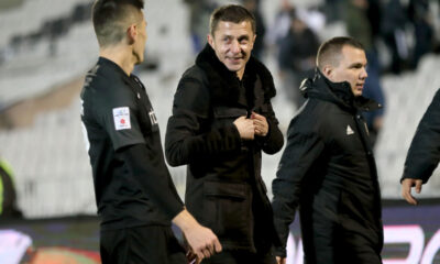 SASA ILIC trener fudbalera Cukarickog na utakmici Superlige Prvenstva Srbije protiv Partizana na stadionu Partizana, Beograd 31.10.2021. godine Foto: Marko Metlas Fudbal, Partizan, Superliga Prvenstvo Srbije, Cukaricki