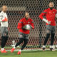 MARKO DMITROVIC golman, PREDRAG RAJKOVIC golman, VANJA MILINKOVIC SAVIC golman fudbalera reprezentacije Srbije na treningu tokom FIFA Svetskog prvenstva 2022 u trening centru Al Arabi, Doha, 20.11.2022. godine Foto: Marko Metlas Fudbal, Srbija, Trening