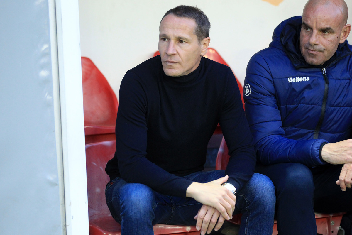 NIKOLA TRAJKOVIC trener fudbalera Radnickog iz Nisa na utakmici Superlige Prvenstva Srbije protiv IMT, na stadionu Vozdovca. Beograd, 23.02.2024. foto: Vladimir Markovic Fudbal, Radnicki Nis, Superliga Prvenstvo Srbije, IMT