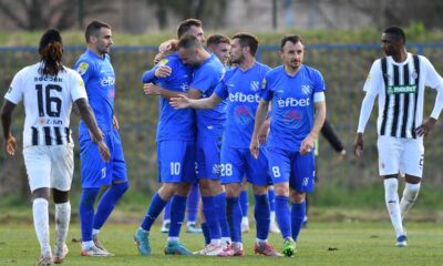 RADOST fudbalera Mladosti, na prvenstvenoj utakmici protiv Partizana, na stadionu SRC MR Rados Milovanovic. Lucani, 17.03.2024. foto: MN Press / mi Fudbal, Mladost Lucani, Partizan