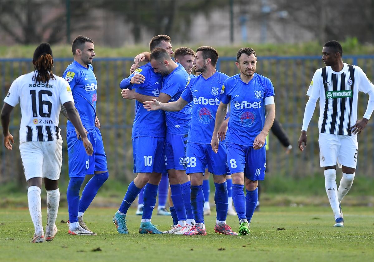 RADOST fudbalera Mladosti, na prvenstvenoj utakmici protiv Partizana, na stadionu SRC MR Rados Milovanovic. Lucani, 17.03.2024. foto: MN Press / mi Fudbal, Mladost Lucani, Partizan