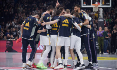 RADOST kosarkasa Reala Madrid na utakmici Evrolige protiv Partizana u hali Stark Beogradska arena, Beograd 21.03.2024. godine Foto: Marko Metlas Kosarka, Partizan, Evroliga, Real Madrid