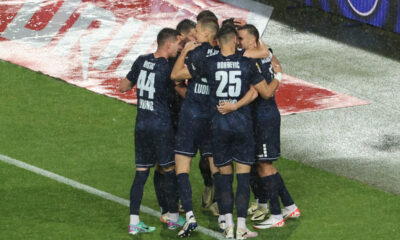 RADOST fudbalera TSC na utakmici Superlige Prvenstva Srbije protiv Crvene zvezde na stadionu Rajka Mitica, Beograd, 02.05.2024. godine Foto: MN Press Fudbal, Crvena zvezda, Superliga Prvenstvo Srbije, TSC