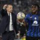 Juventus' head coach Massimiliano Allegri gives directions to his players during the Italian Cup final soccer match between Atalanta and Juventus at Rome's Olympic Stadium, Wednesday, May 15, 2024. (AP Photo/Gregorio Borgia)