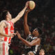 kosarkas Partizana na utakmici finala plejofa ABA lige protiv Crvene zvezde u hali Aleksandar Nikolic, Beograd 13.05.2024. godine Foto: Ivica Veselinov / MN PRESS KOSARKA, BASKETBALL, ABA LIGA, ABA LEAGUE, CRVENA ZVEZDA, KK PARTIZAN