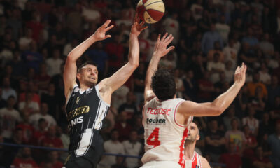 kosarkas Partizana na utakmici finala plejofa ABA lige protiv Crvene zvezde u hali Aleksandar Nikolic, Beograd 13.05.2024. godine Foto: Ivica Veselinov / MN PRESS KOSARKA, BASKETBALL, ABA LIGA, ABA LEAGUE, CRVENA ZVEZDA, KK PARTIZAN