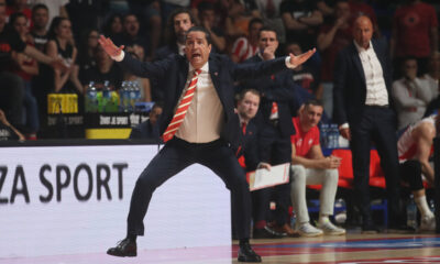 kosarkas Crvene Zvezde na utakmici finala plejofa ABA lige protiv Partizana hali Aleksandar Nikolic, Beograd 13.05.2024. godine Foto: Ivica Veselinov / MN PRESS KOSARKA, BASKETBALL, ABA LIGA, ABA LEAGUE, CRVENA ZVEZDA, KK PARTIZAN