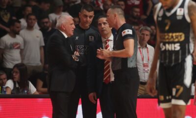 kosarkas Crvene Zvezde na utakmici finala plejofa ABA lige protiv Partizana hali Aleksandar Nikolic, Beograd 13.05.2024. godine Foto: Ivica Veselinov / MN PRESS KOSARKA, BASKETBALL, ABA LIGA, ABA LEAGUE, CRVENA ZVEZDA, KK PARTIZAN