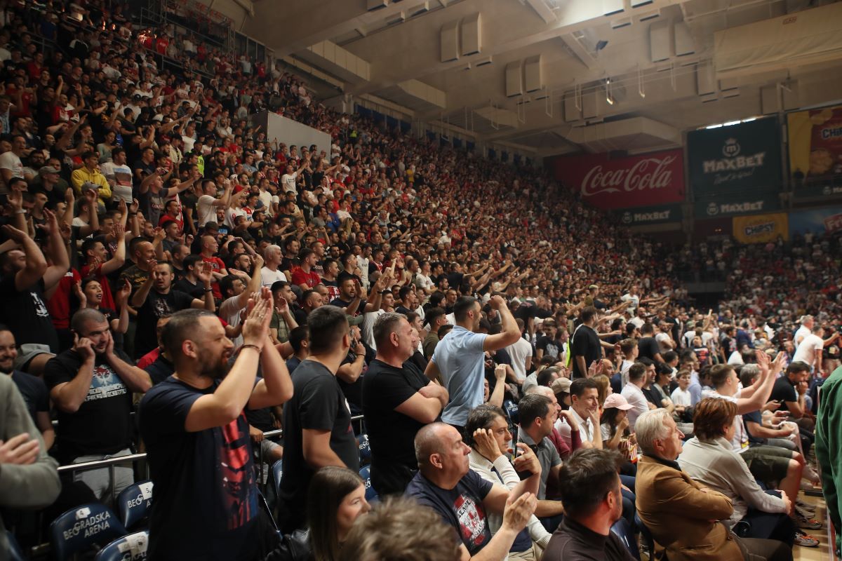 kosarkas Crvene Zvezde na utakmici finala plejofa ABA lige protiv Partizana hali Aleksandar Nikolic, Beograd 15.05.2024. godine Foto: Ivica Veselinov / MN PRESS KOSARKA, BASKETBALL, ABA LIGA, ABA LEAGUE, CRVENA ZVEZDA, KK PARTIZAN