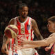 kosarkas Crvene Zvezde na utakmici polufinala plejofa ABA lige protiv Mege hali Aleksandar Nikolic, Beograd 03.05.2024. godine Foto: Ivica Veselinov / MN PRESS KOSARKA, BASKETBALL, ABA LIGA, ABA LEAGUE, CRVENA ZVEZDA, MEGA MIS