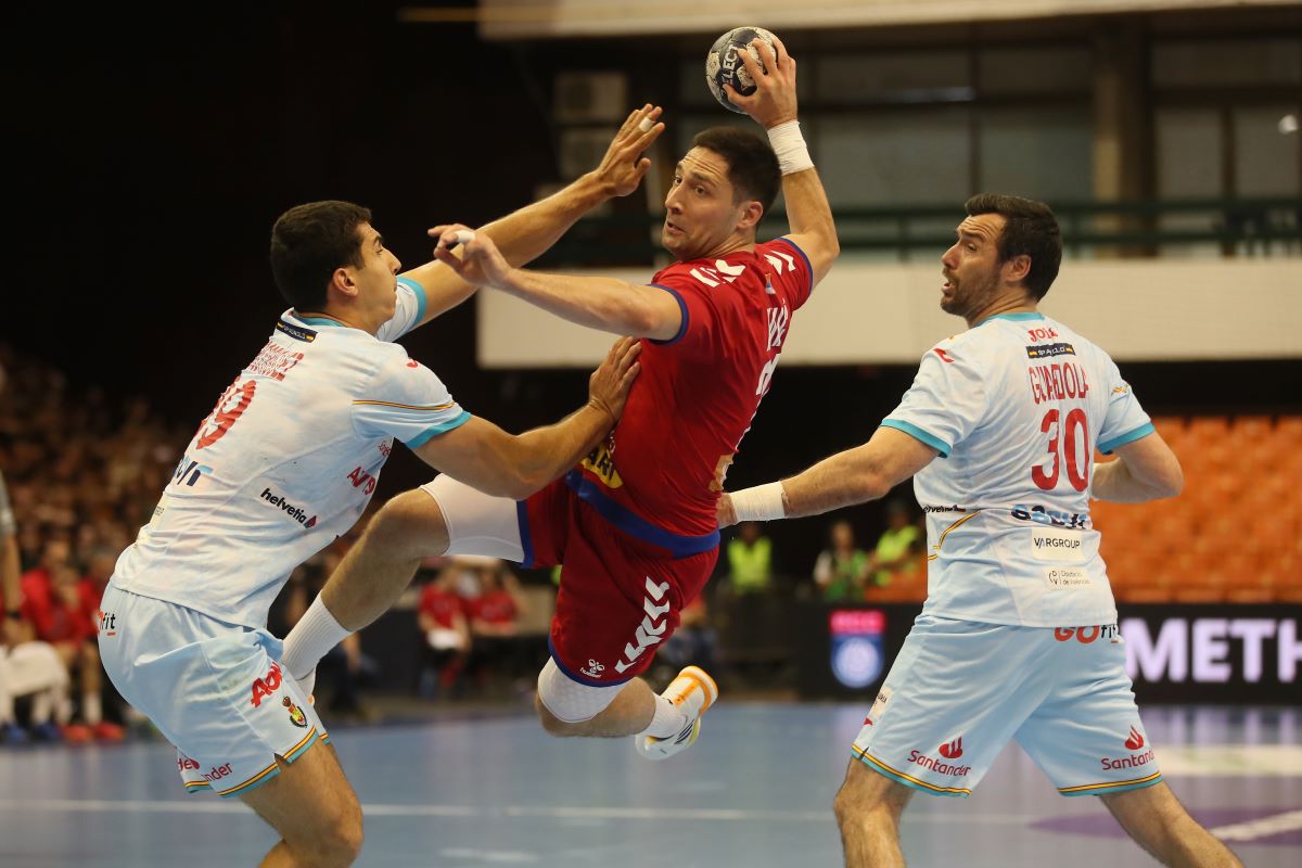 rukometas Srbije na utakmici EHF kvalifikacija za Evropsko Prvenstvo protiv Spanije u hali SPENS, Novi Sad 12.05.2024. godine Foto: Ivica Veselinov / MN PRESS RUKOMET, HANDBALL, SRBIJA, SPANIJA, SPAIN, EHF