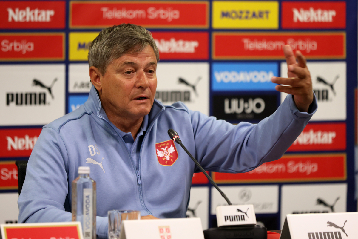 DRAGAN STOJKOVIC PIKSI selektor i trener fudbalera reprezentacije Srbije pres konfrencija u sportskom centru FSS, Stara Pazova 31.05.2024. godine Foto: Marko Metlas Fudbal, Srbija, Pres konferencija