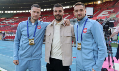 Aleksandar Dragović i fudbaleri reprezentacije Srbije na prijateljskoj utakmici protiv Austrije na stadionu Ernst Hapel, Bec 04.06.2024. godine Foto: Marko Metlas Fudbal, Srbija, Austrija, Prijateljska utakmica