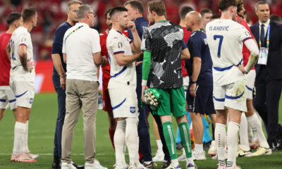 fudbaler reprezentacije Srbije na utakmici UEFA Evropskog prvenstva 2024 godine protiv Danske na stadionu Minhen fudbal arena, Minhen, 25.06.2024. godine Foto: Marko Metlas Fudbal, Reprezentacija, Srbija, UEFA Evropsko prvenstvo, EURO 2024, Danska