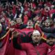 Albania fans cheer prior to the Group B match between Italy and Albania at the Euro 2024 soccer tournament in Dortmund, Germany, Saturday, June 15, 2024. (AP Photo/Alessandra Tarantino)