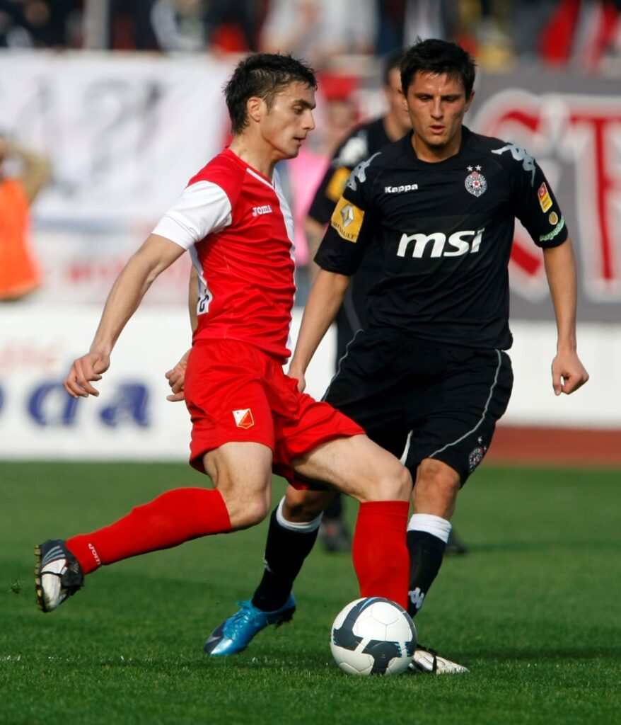 Dusan Tadic fudbaler Vojvodina Novi Sad na utakmici prvenstva Srbije protiv Partizana na stadionu Vojvodine Karadjordje 24.03.2010. godine Foto: Marko Metlas
