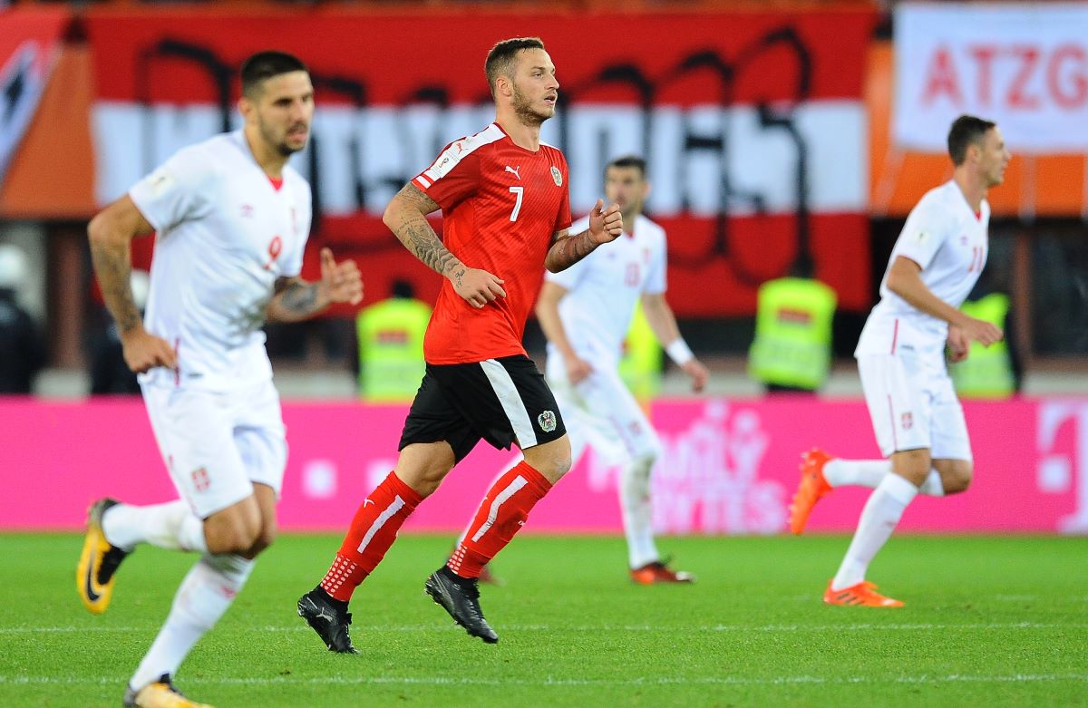 MARKO ARNAUTOVIC, fudbaler Austrije, na utakmici kvalifikacija za svetsko prvenstvo protiv Srbije, na stadionu Ernest Hapel. Bec, 06.10.2017. foto: Nebojsa Parausic Fudbal, Austrija, Srbija