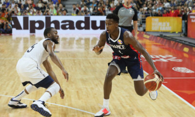 FRANK NTILIKINA Frank Ntilikina kosarkas reprezentacije Francuske na utakmici cetvrtfinala Svetskog prvenstva 2019 protiv Amerike SAD u hali Dongguan sportski centar, Dongguan 11.09.2019. godine Foto: Marko Metlas Kosarka, Amerika SAD, Svetsko prvenstvo, Kina, Francuska