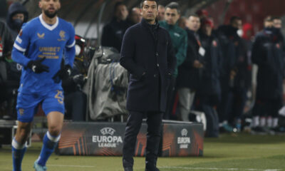 GIOVANNI VAN BRONCKHORST Djovani Van Bronkhorst trener fudbalera Glazgov Rendzersa na utakmici osmine finala UEFA Lige Evope protiv Crvene Zvezde na stadionu Rajko Mitic, Beograd 17.03.2022. godine Foto: Ivica Veselinov / MN PRESS FUDBAL, FOOTBALL, UEFA EUROPA LEAGUE, LIGA EVROPE, CRVENA ZVEZDA, RED STAR, GLASGOW RANGERS, GLAZGOV RENDZERS