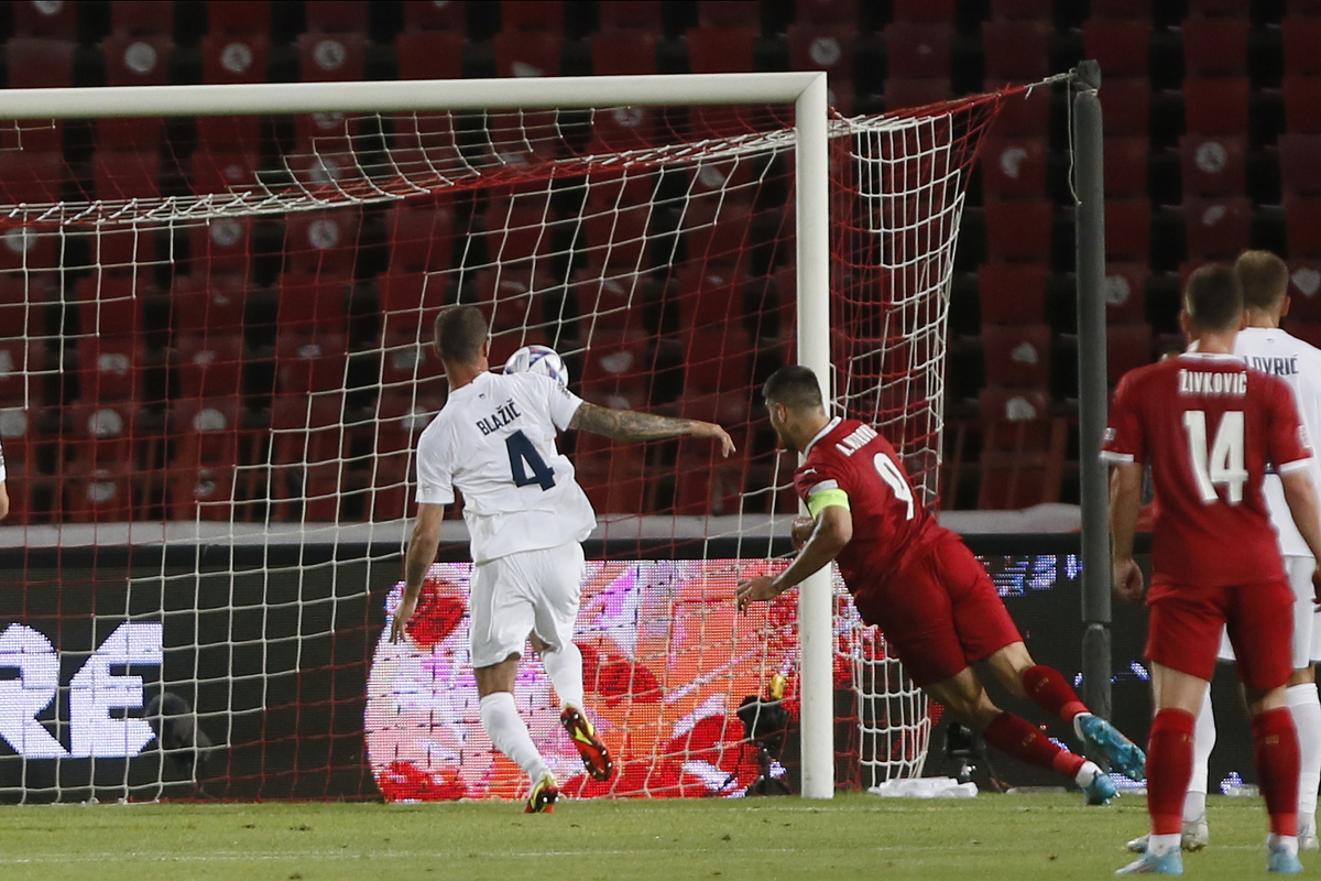 ALEKSANDAR MITROVIC fudbaler Srbije na utakmici UEFA Lige Nacija protiv Slovenije na stadionu Rajko Mitic, Beograd 05.06.2021. godine Foto: Ivica Veselinov / MN PRESS FUDBAL, FOOTBALL, UEFA NATIONS LEAGUE, LIGA NACIJA, SRBIJE, SERBIA, SLOVENIA, SLOVENIJA