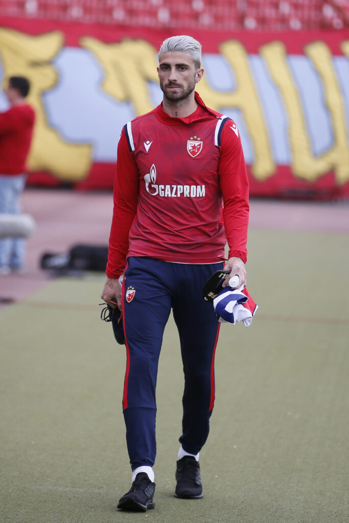 CRISTIANO PICCINI Kristijano Picini, fudbaler Crvene Zvezde, na utakmici Superlige Srbije protiv Radnickog iz Nisa, na stadionu Rajko Mitic. Beograd, 07.05.2022. foto: Ivica Veselinov / MN Press Fudbal, Radnicki Nis, Crvena zvezda
