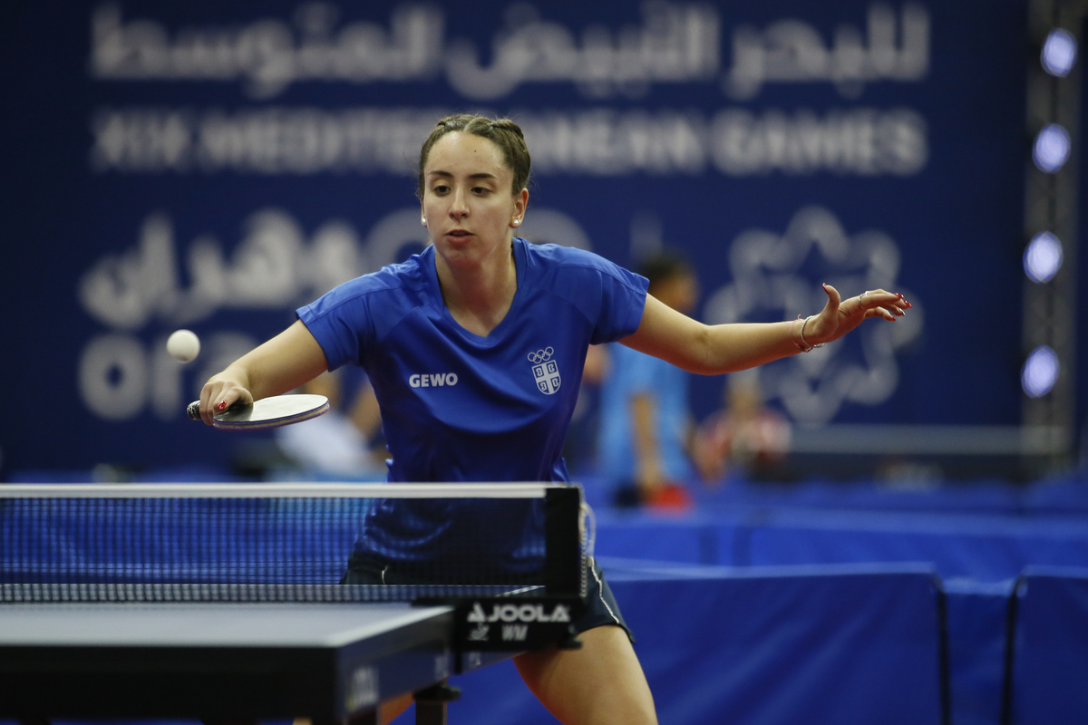 MEDITERANSKE IGRE ORAN 2022 , MEDITERRANEAN GAMES - IZABELA LUPULESKU stonoteniserka Srbije na mecu protiv Turske, Oran 26.06.2022. godine Foto: Ivica Veselinov / MN PRESS MEDITERANSKE IGRE, ORAN 2022, STONI TENIS, SRBIJA, TURSKA