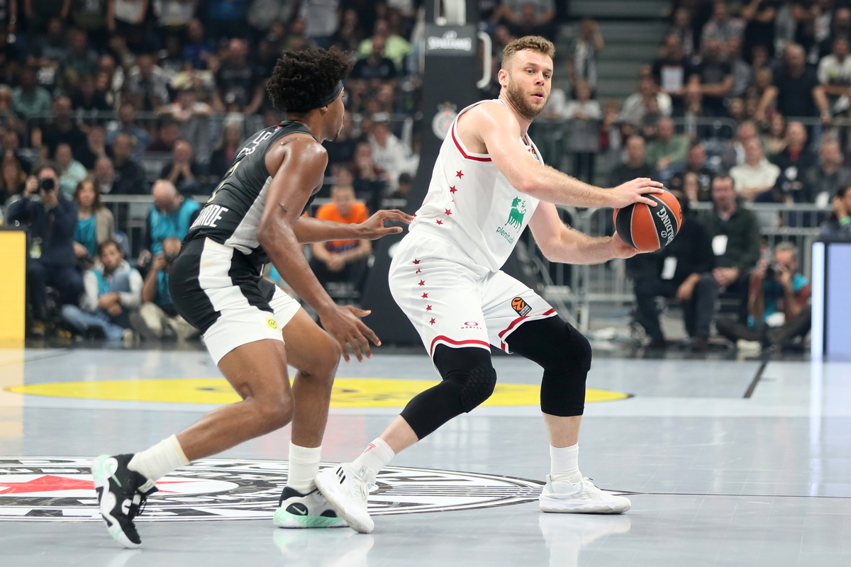 NICOLO MELLI Nikolo Meli kosarkas Emporio Armani Milano na utakmici Evrolige protiv Partizana u hali Stark Beogradska arena, Beograd 18.10.2022. godine Foto: Marko Metlas Kosarka, Partizan, Evroliga, Emporio Armani Milano