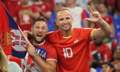 NAVIJACI fudbalera reprezentacije Srbije na utakmici FIFA Svetskog prvenstva 2022 protiv Svajcarske na stadionu 974, Doha, 02.12.2022. godine Foto: Marko Metlas Fudbal, Srbija, Svajcarska, FIFA Svetsko prvenstvo 2022, Katar